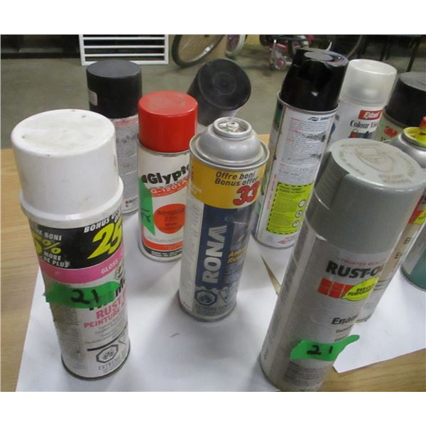 ASSORTMENT OF USED & NEW SPRAY PAINT