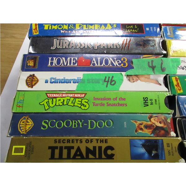 ESTATE:  FLAT C/W APPROX. 20 VHS MOVIES INCLUDING JURASSIC PARK, HOME ALONE 3, ETC