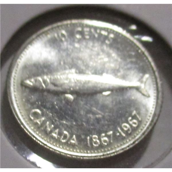 1967 CANADA SILVER MACKERAL DIME