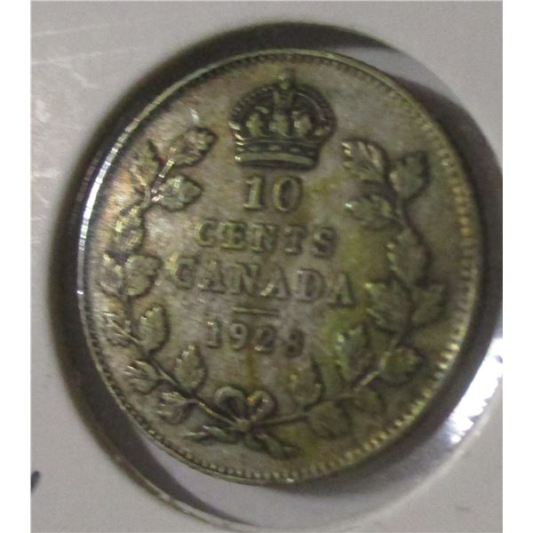 1928 CANADA KING GEORGE V SILVER DIME