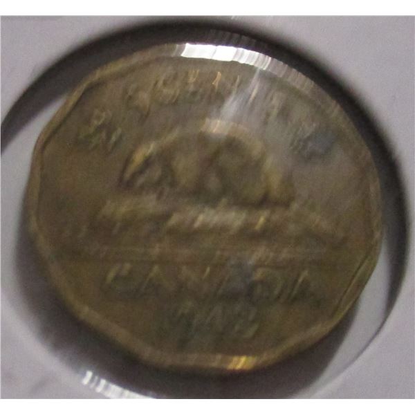 1942 WARTIME BRONZE BEAVER CANADA NICKEL