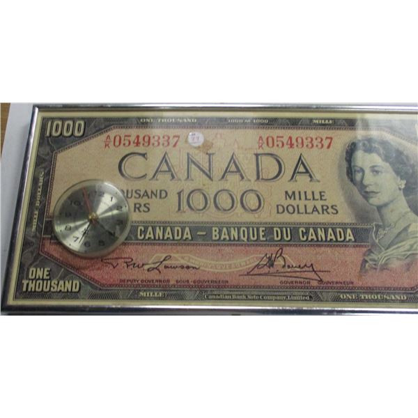 $1000 CLOCK (GOOD WORKING ORDER)