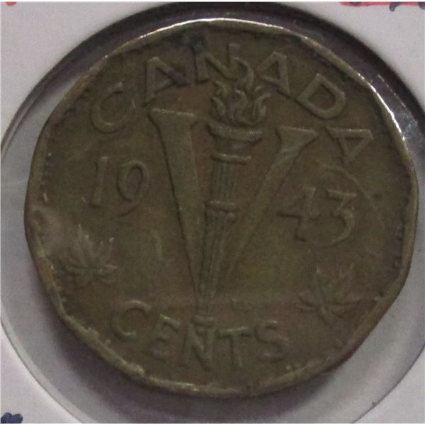 1943 CANADA VICTORY WARTIME BRONZE NICKEL