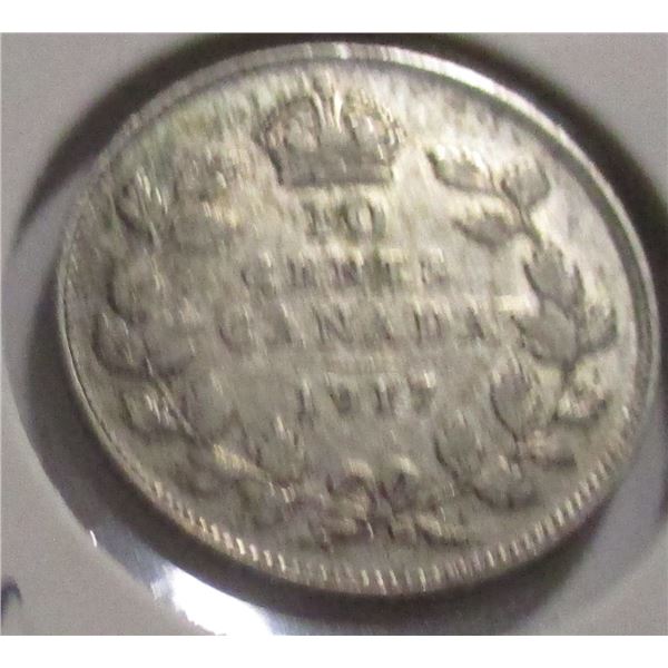 1917 CANADA KING GEORGE V SILVER DIME