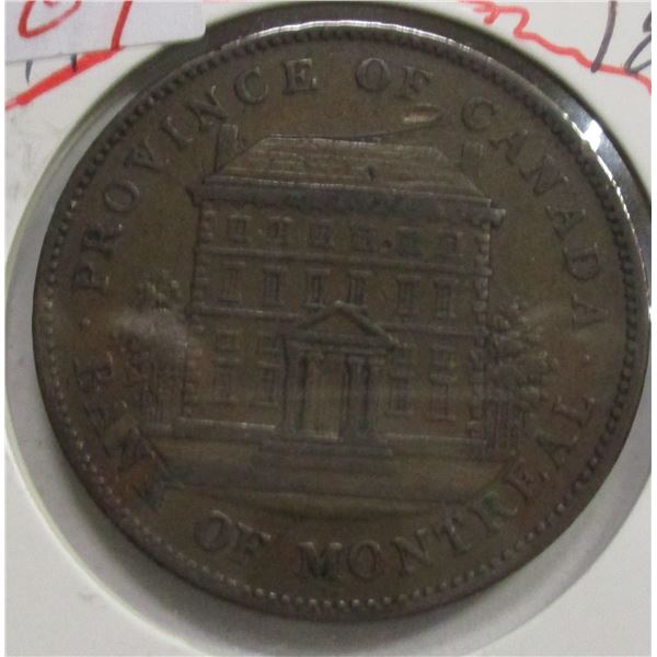 1842 PROVINCE OF CANADA BANK OF MONTREAL PENNY