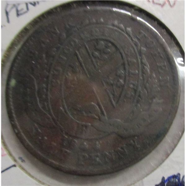 1844 EF MONTREAL PENNY TOKEN