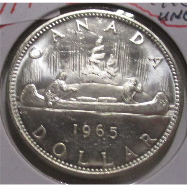 1965 UNCIRCULATED CANADA SILVER DOLLAR