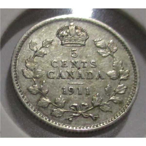 1911 CANADA KING EDWARD VII SILVER DIME
