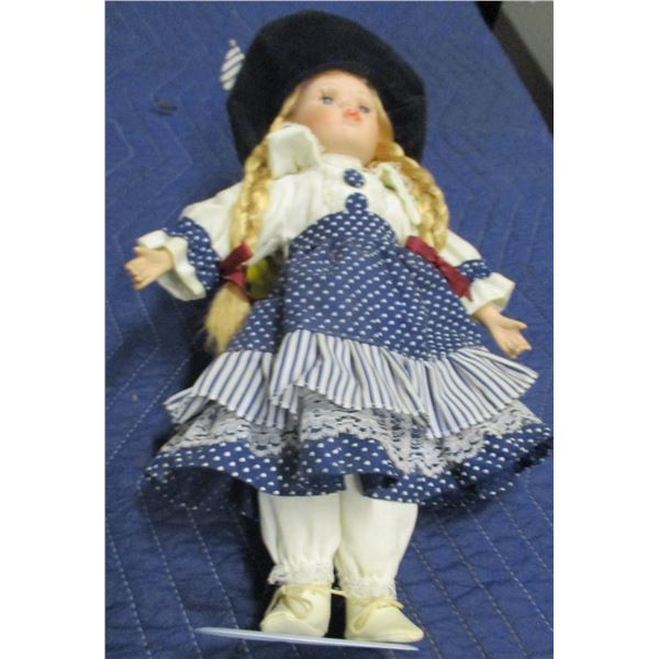 ESTATE:  APPROX. 16" BISQUE PORCELAIN COLLECTABLE DOLL