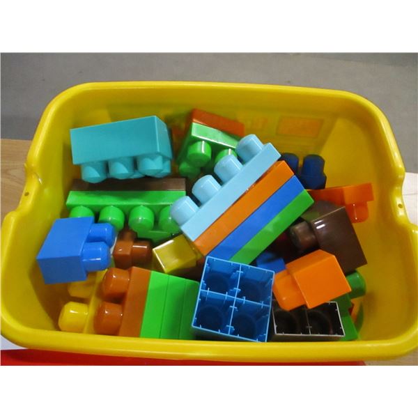 ESTATE:  PLASTIC MEGA BLOCK BIN & BLOCKS