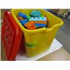 Image 3 : ESTATE:  PLASTIC MEGA BLOCK BIN & BLOCKS