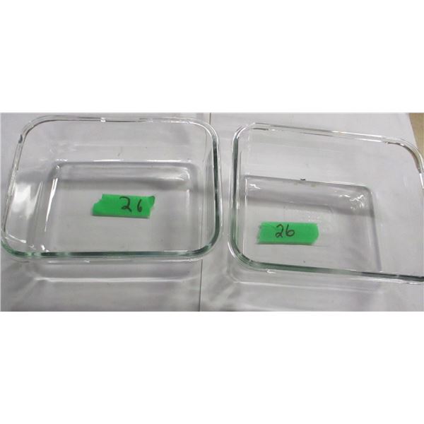 ESTATE:  2 GLASS CASSEROLES (APPROX. 9" X 7")