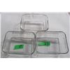 Image 1 : ESTATE:  3 GLASS CASSEROLES (APPROX. 7" X 5")