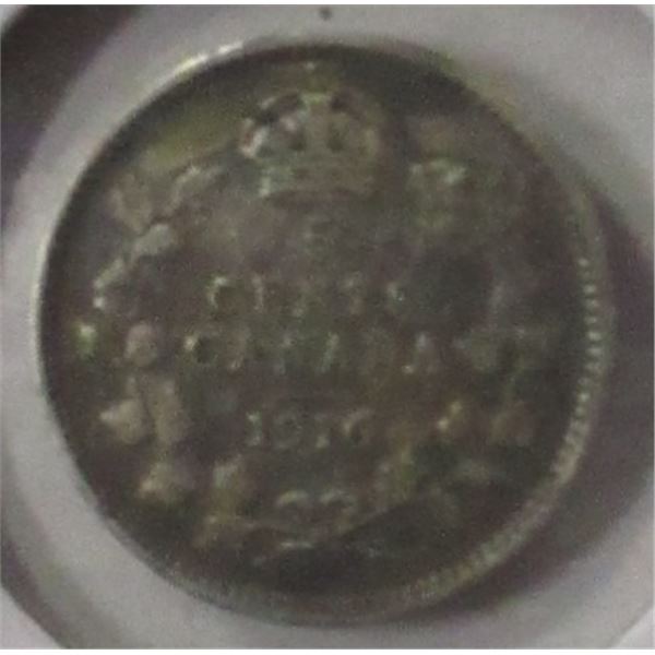 1916 CANADA KING GEORGE V SILVER FIVE CENT