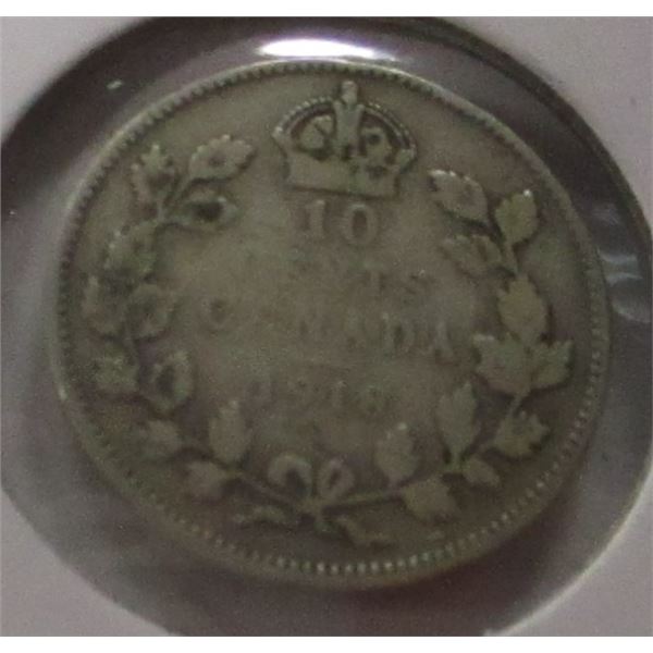 1918 CANADA KING GEORGE V SILVER DIME
