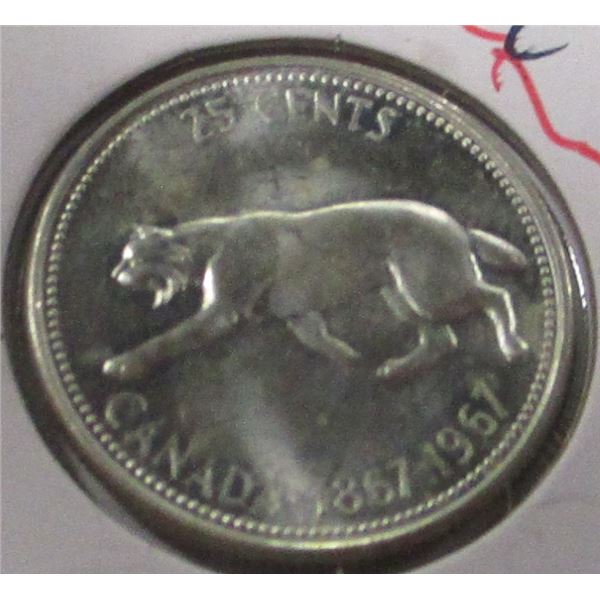 1967 CH/BU CANADA LYNX SILVER QUARTER