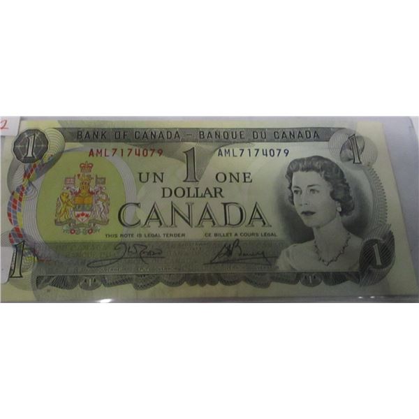 1973 CRISP UNCIRCULATED LAST OF CANADA $1 BILL