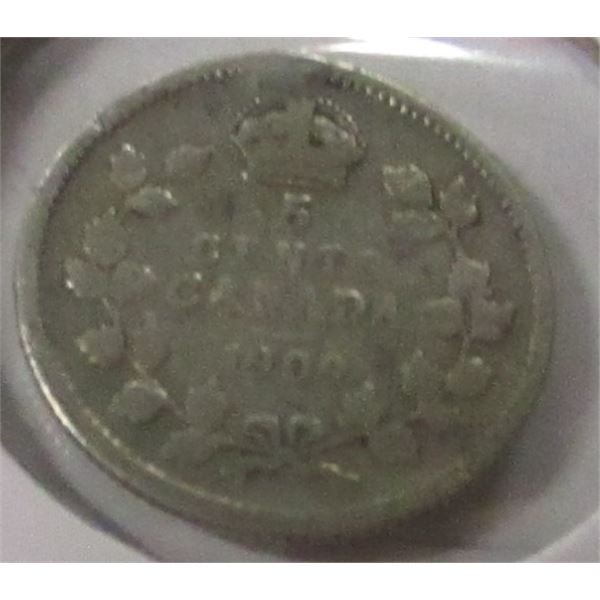 1909 ROUND LEAVES/POINTED LEAVES CANADA SILVER FIVE CENT