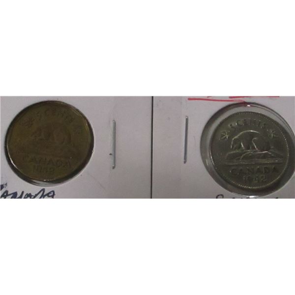 1942 WORLD WAR & 1942 END OF WORLD WAR NICKEL SET