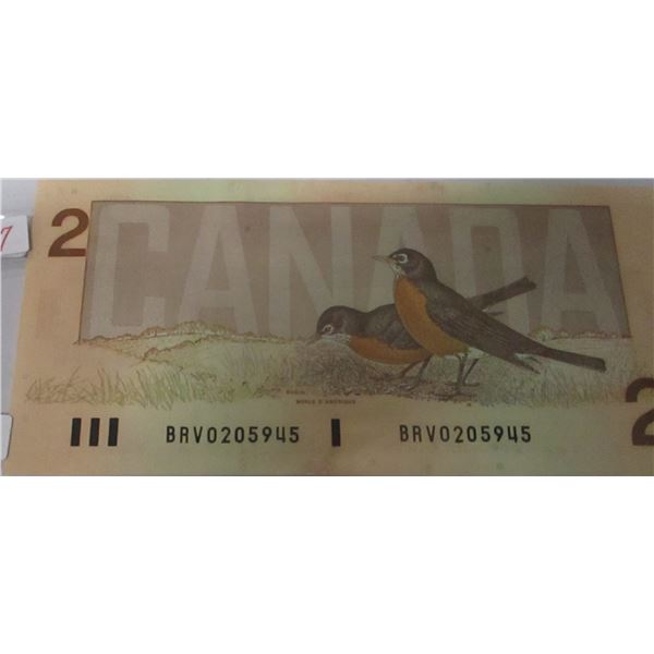 1986 CRISP UNCIRCULATED LAST OF CANADA $2 BILL