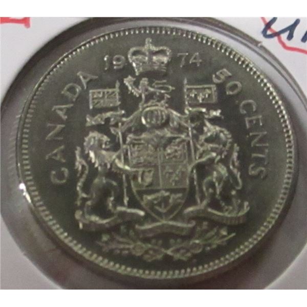 1974 UNCIRCULATED CANADA HALF DOLLAR