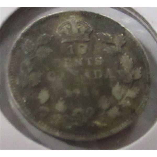 1916 CANADA KING GEORGE V SIVLER DIME