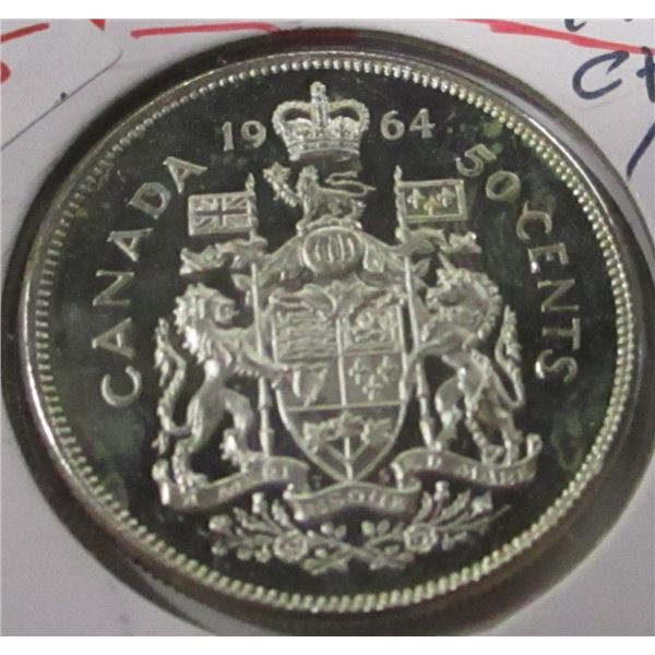 1964 CH/BU CANADA SILVER HALF DOLLAR