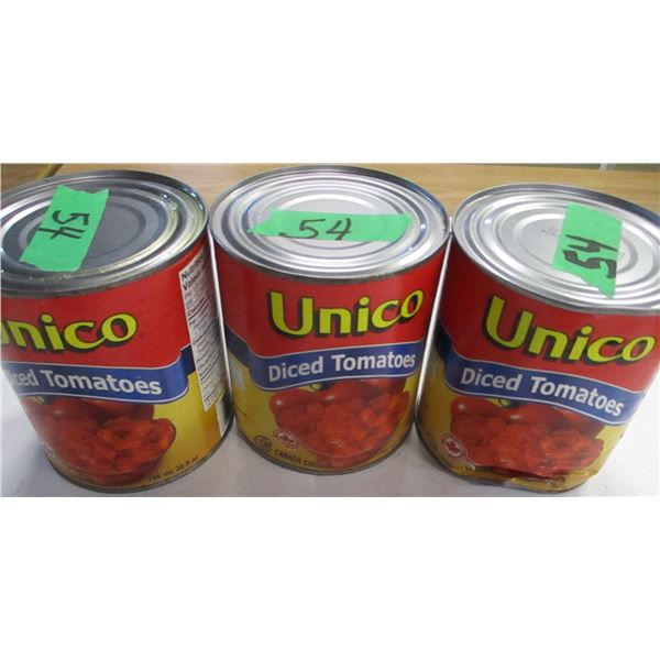 SHELF PULLS (AS IS):  UNICO DICED TOMATOES (796 ML) - 3 CANS