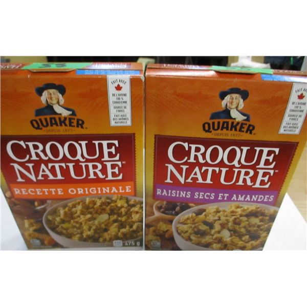 SHELF PULLS (AS IS):  QUAKER RAISIN & ALMOND ORIGINAL GRANOLA CEREAL (510G) - 2 BOXES