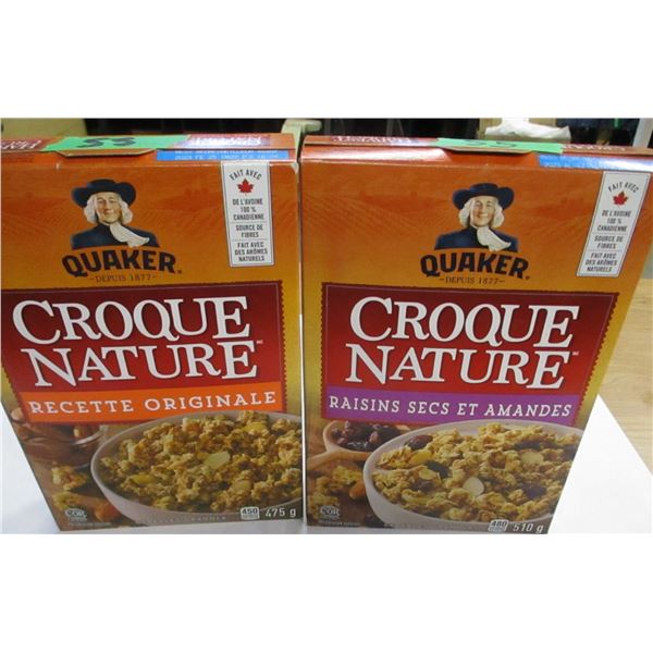 SHELF PULLS (AS IS):  QUAKER RAISIN & ALMOND GRANOLA (510G) - 2 BOXES