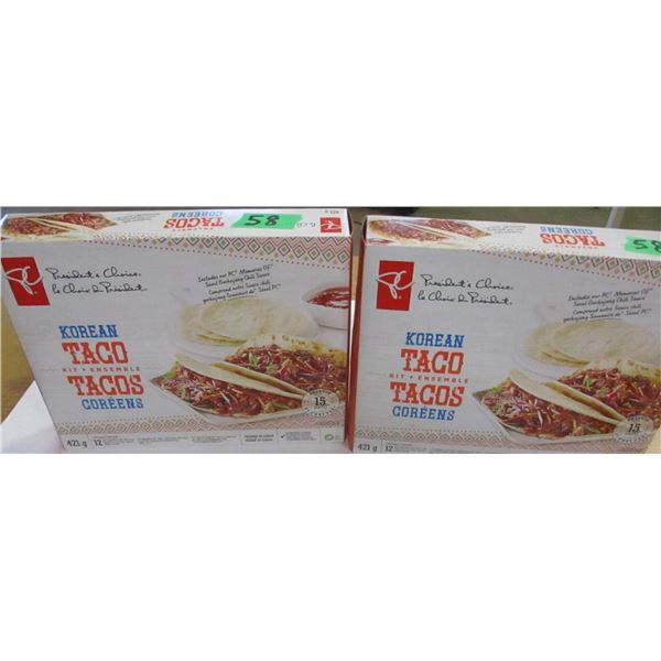 SHELF PULLS (AS IS):  KOREAN TACO KIT (421G) - 2 BOXES