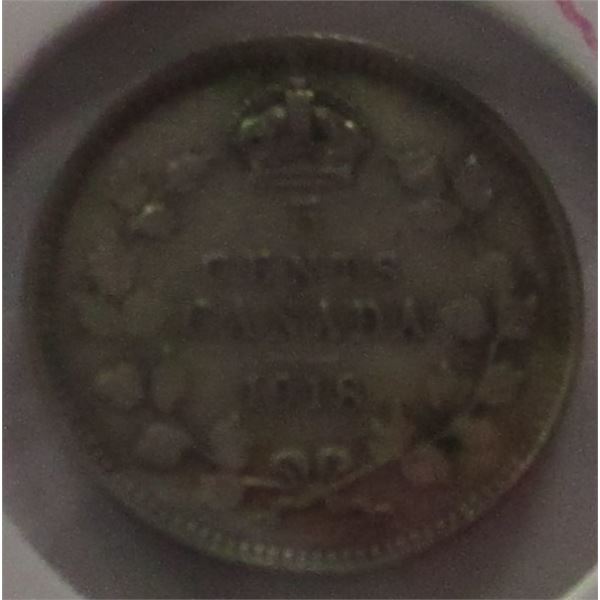 1918 CANADA KING GEORGE V SILVER FIVE CENT