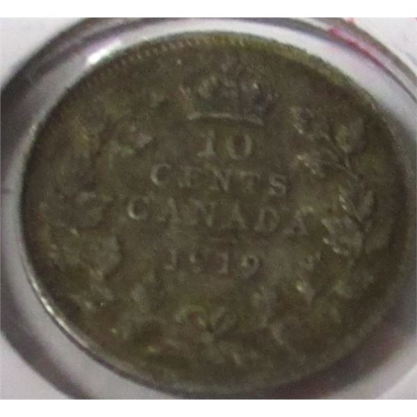 1919 CANADA KING GEORGE V SILVER DIME
