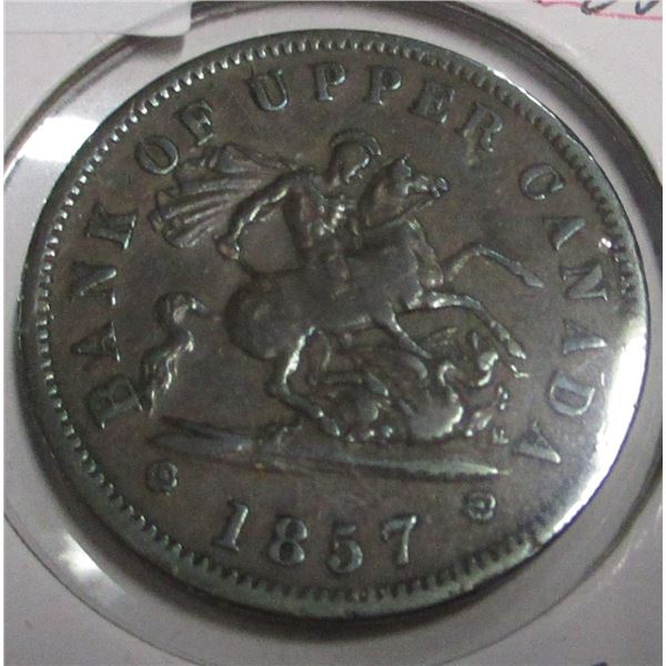 1857 BANK OF UPPER CANADA PENNY TOKEN