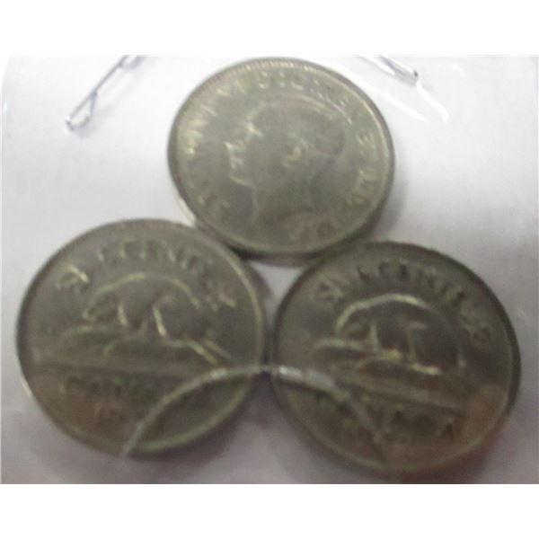 1940, 1941 & 1942 CANADA KING GEORGE VI NICKEL SET