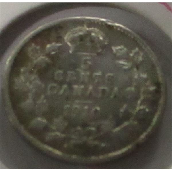 1910 CANADA KING EDWARD VII SILVER FIVE CENT