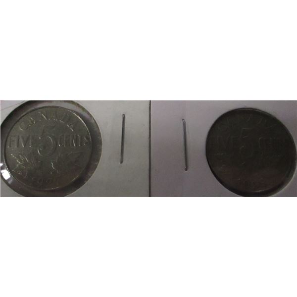 1927 - 1928 CANADA KING GEORGE V NICKEL SET