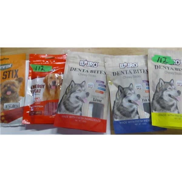 SHELF PULLS (AS IS):  DOG TREATS - 5 BAGS