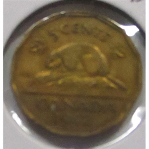 1942 WARTIME BRONZE CANADA BEAVER NICKEL