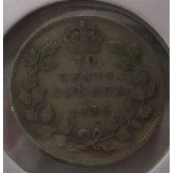 1936 CANADA KING GEORGE V SILVER DIME