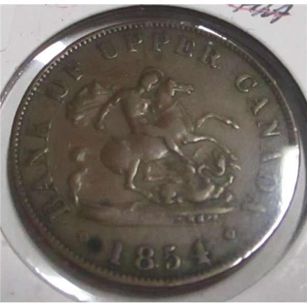 1854 BANK OF UPPER CANADA PENNY TOKEN