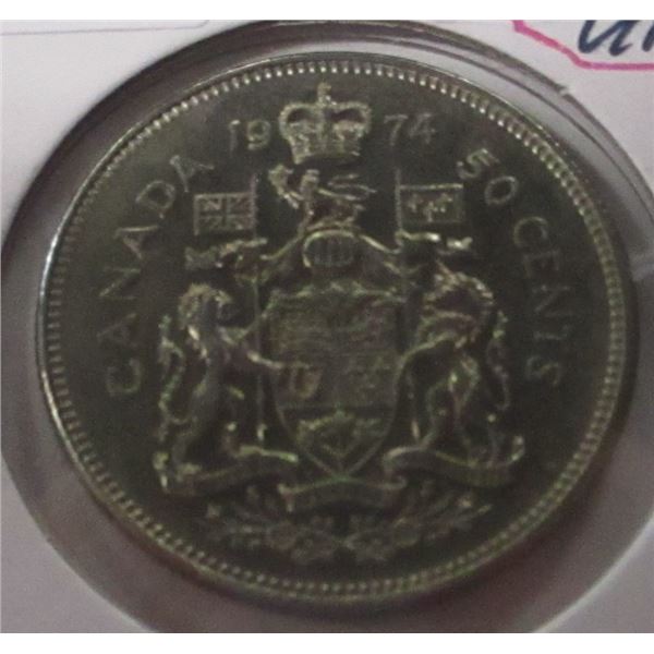 1974 UNCIRCULATED CANADA HALF DOLLAR