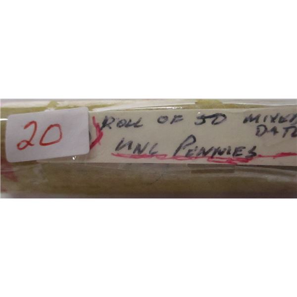 CANADA ROLL OF MIXED DATE UNCIRCULATED PENNIES