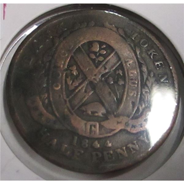 1844 MONTREAL HALF PENNY TOKEN