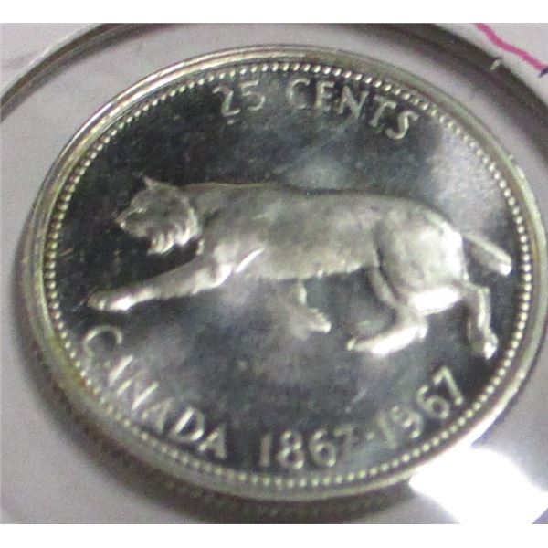 1967 CH/BU CENTENNIAL CANADA SILVER QUARTER