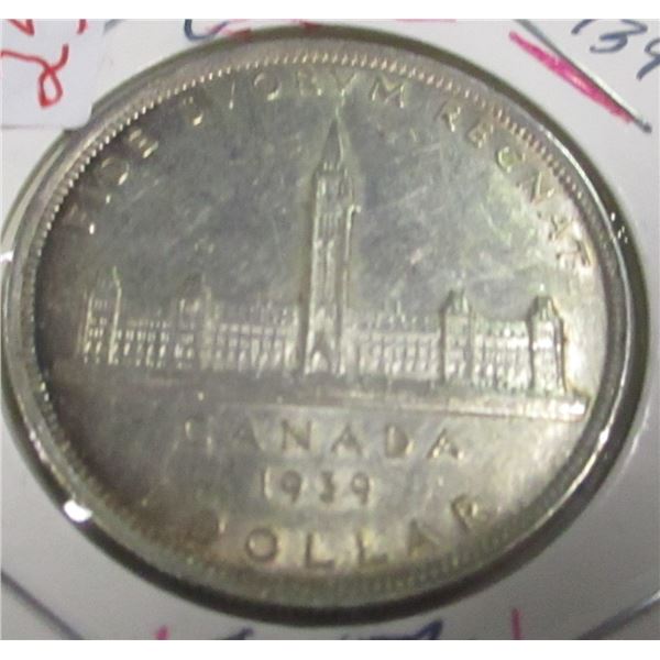 1939 CANADA KING GEORGE VI SILVER DOLLAR