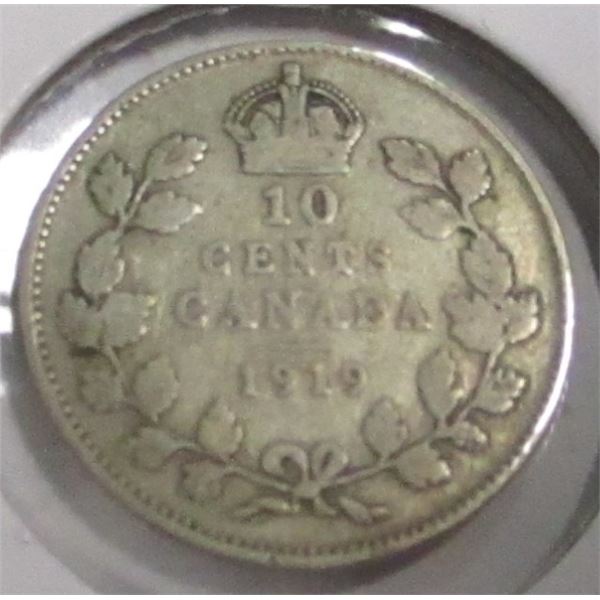 1919 CANADA KING GEORGE V SILVER DIME