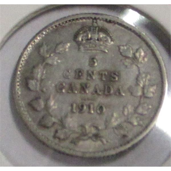 1910 CANADA KING EDWARD VII SILVER FIVE CENT