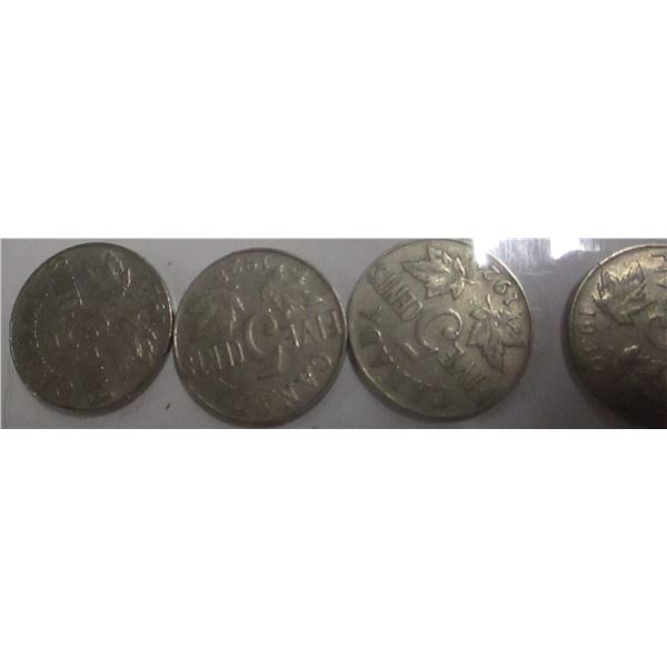 1927, 1928, 1929 & 1930 CANADA KING GEORGE V NICKEL SET