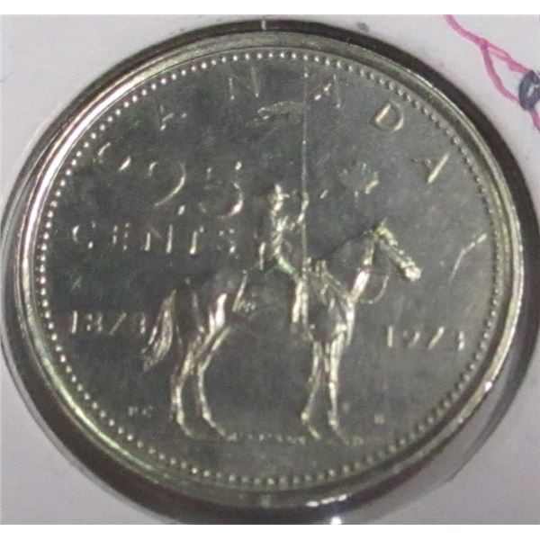 1873 - 1973 RCMP UNCIRCULATED CANADA QUARTER